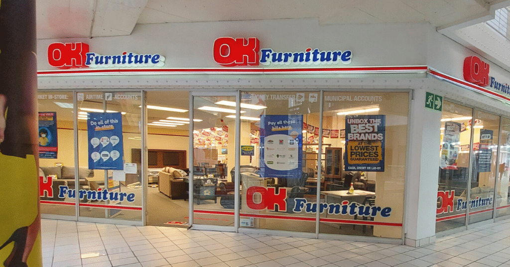 An OK Furniture store, a top employer for furniture and appliance retail jobs.
